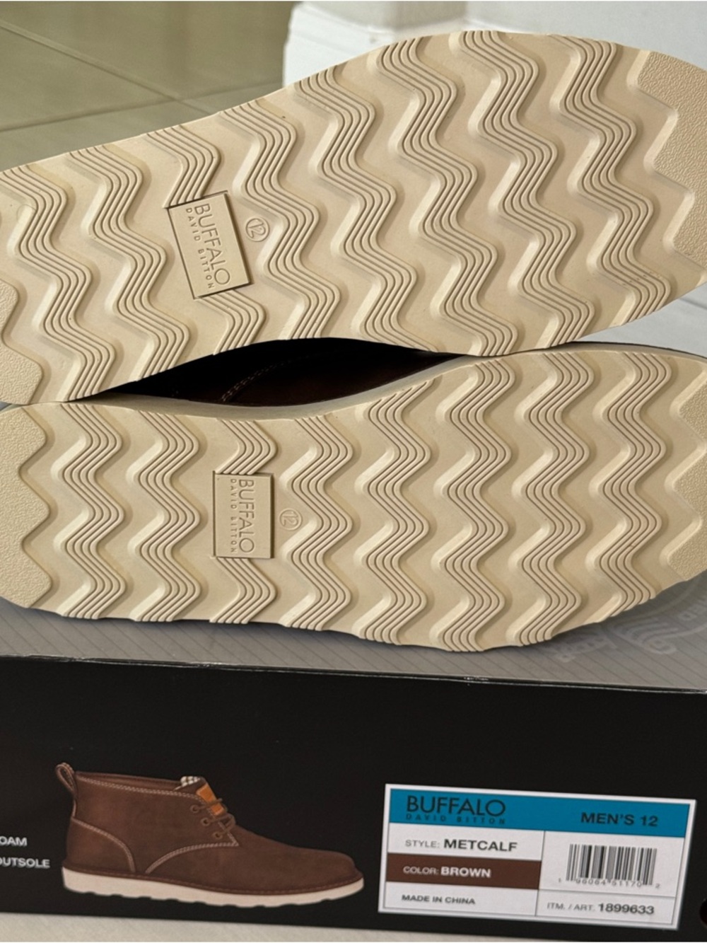Buffalo David Bitton Brown Metcalf Memory Foam Boots. Size 12. NWT - Picture 10 of 11